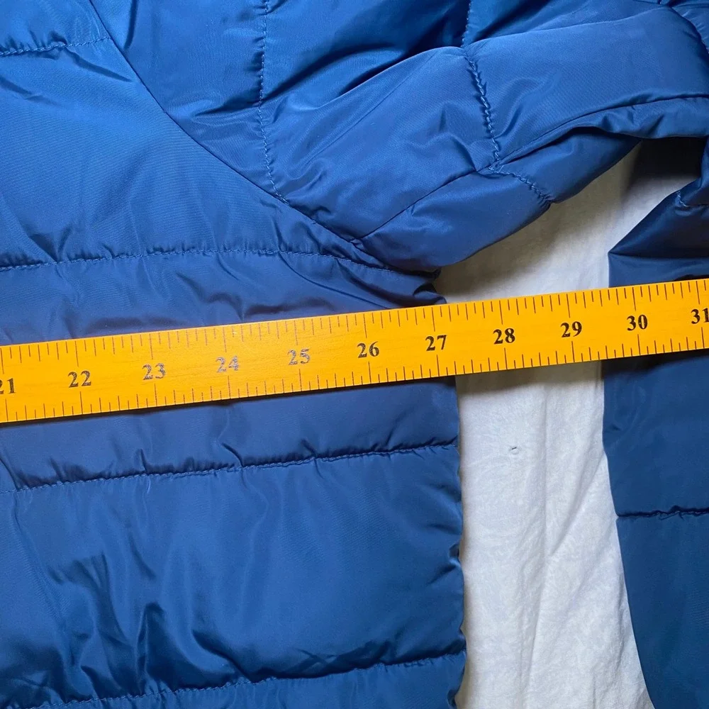 Weatherproof Mens XXL Blue Puffer Jacket Insulated Full Zip Fleece Collar Winter